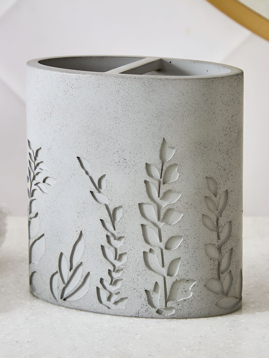 Home Centre Grey Textured Tooth Brush Holder