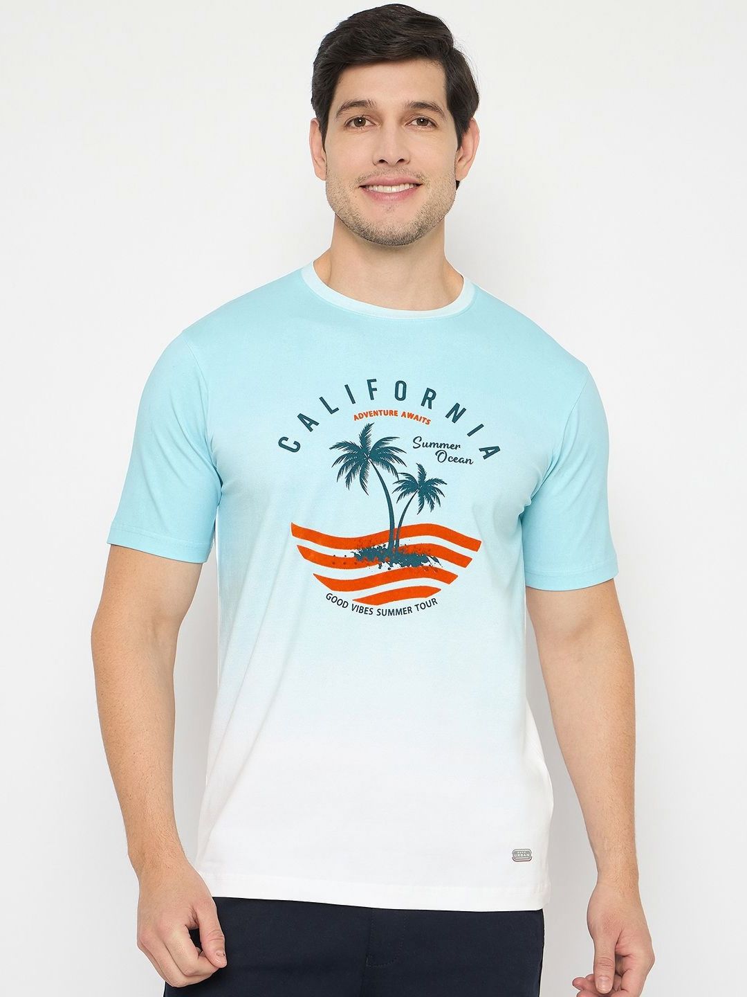 Duke Printed Round Neck Cotton Slim Fit T-shirt
