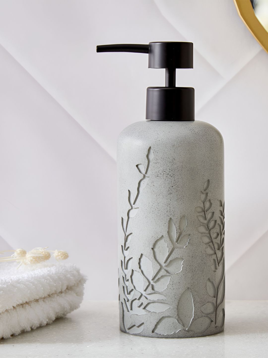 Home Centre Grey Textured Soap Dispenser - 345ml