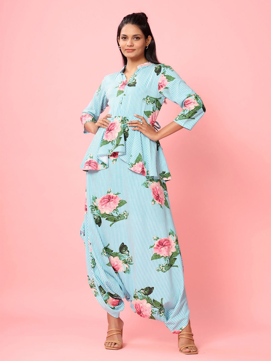 Pasha Women  Floral Peplum Dhoti Jumpsuit