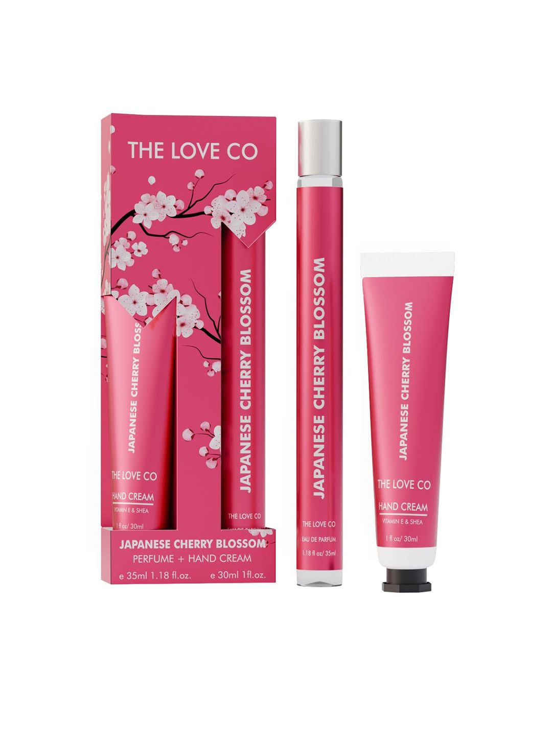 The Love Co Set Of 2 Japanese Cherry Blossom Hand Cream - 30 ml & Eau De Parfum - 35 ml