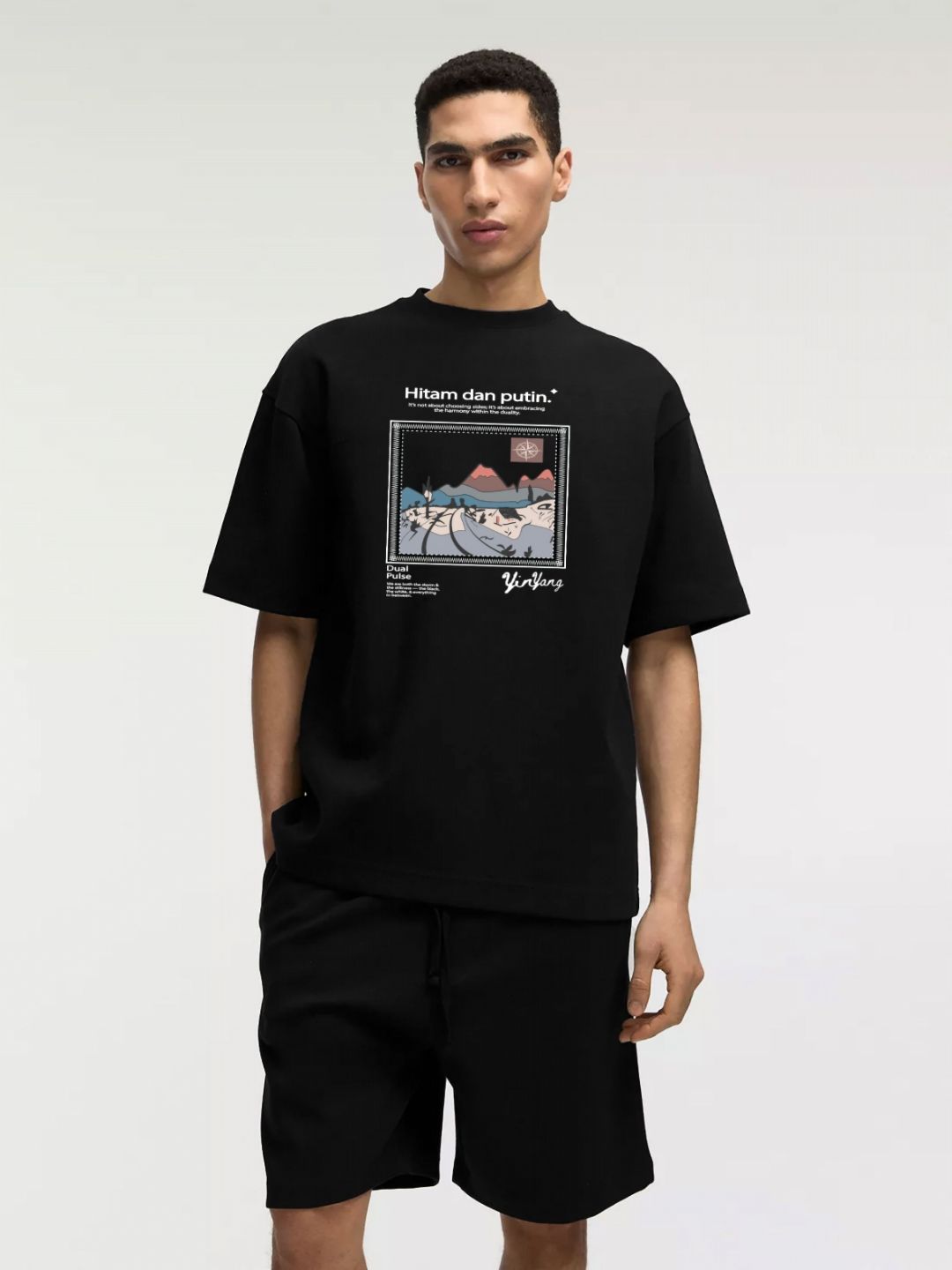 MISCHIEF MONKEY Men Graphic Printed Round Neck Cotton Oversized T-shirt