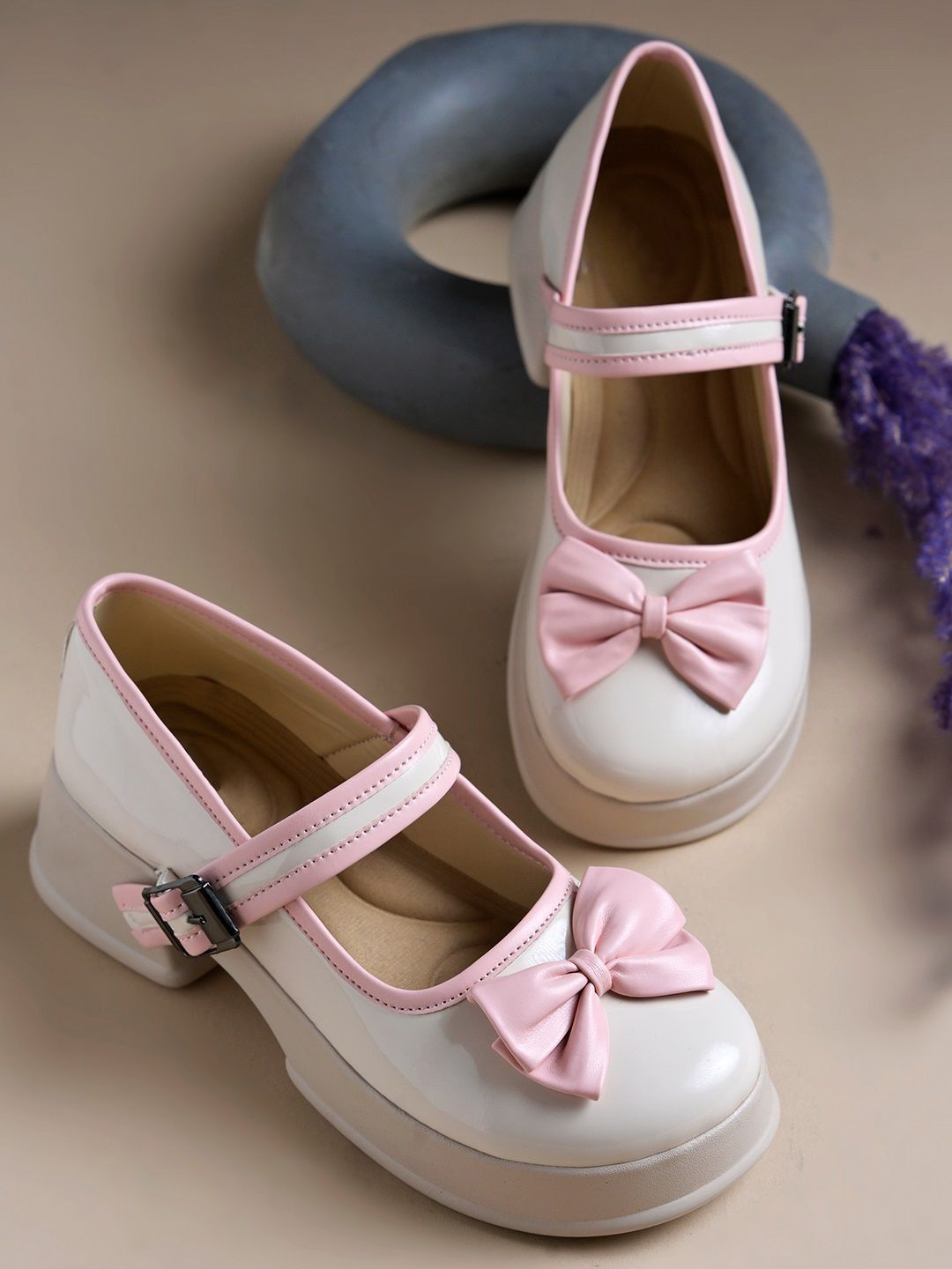 Froh Feet Froh Feet Women Round Toe Platform Heel Pumps with Bows