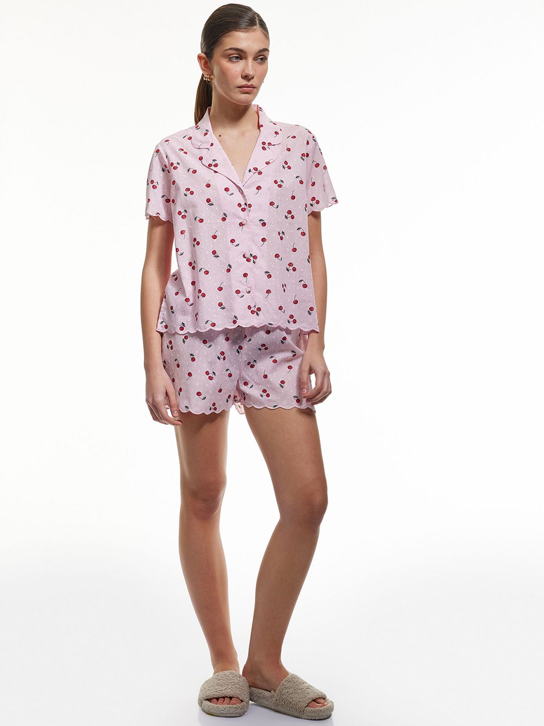 Koton Women Printed Round Neck Night suit