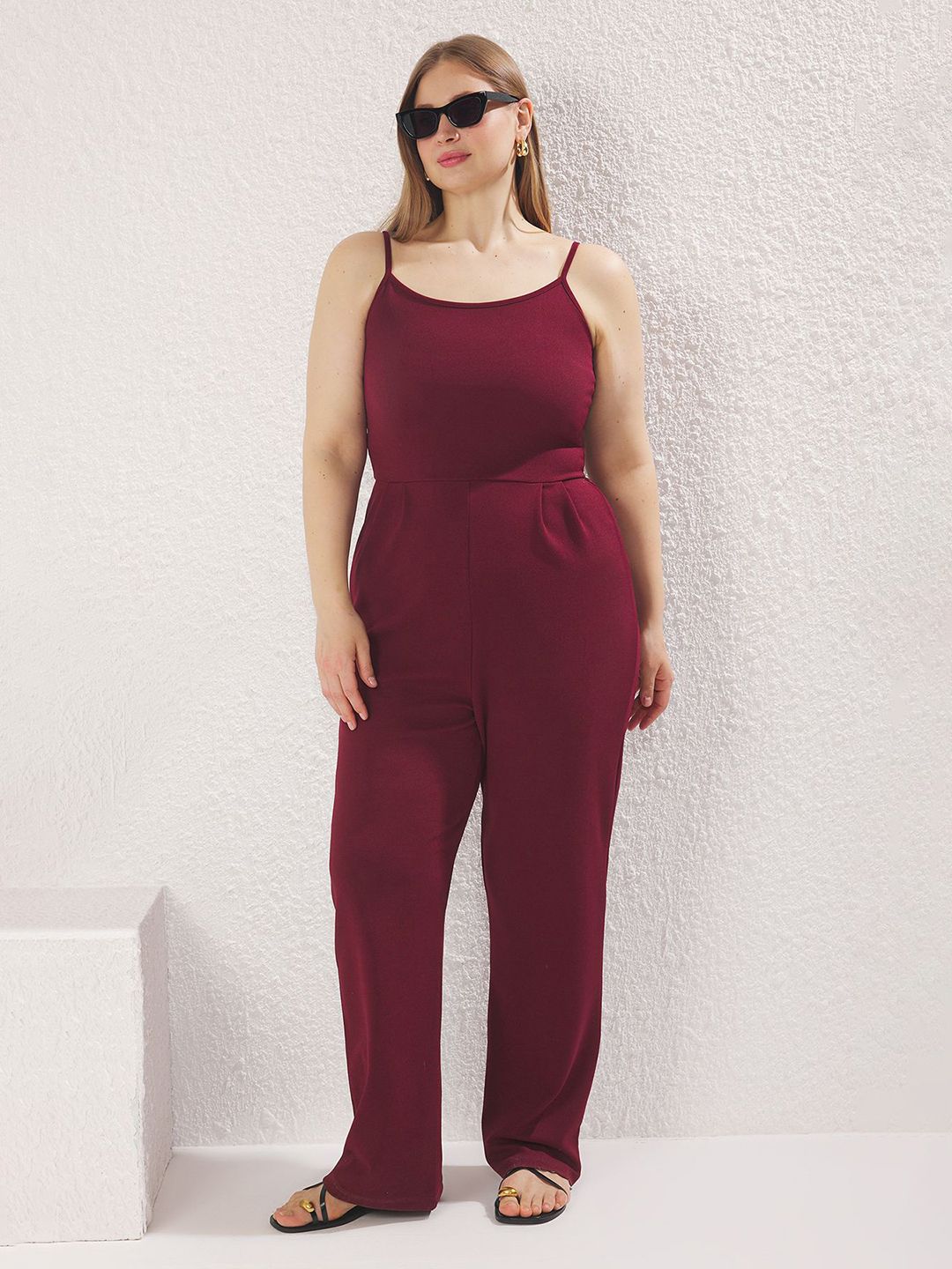 Trendyol Women Square Neck Basic Jumpsuit
