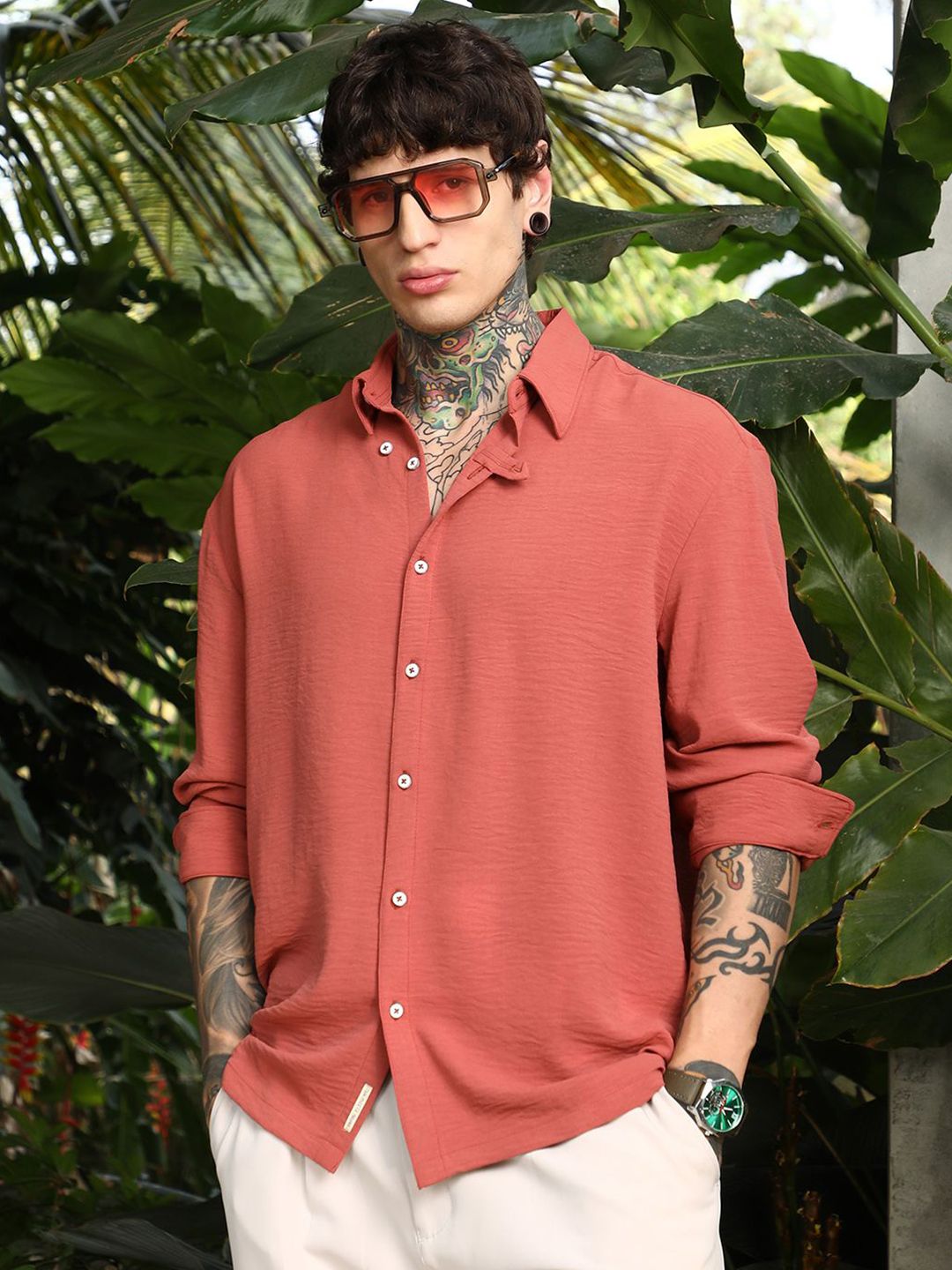 CAHOOT Men Comfort Spread Collar Casual Shirt