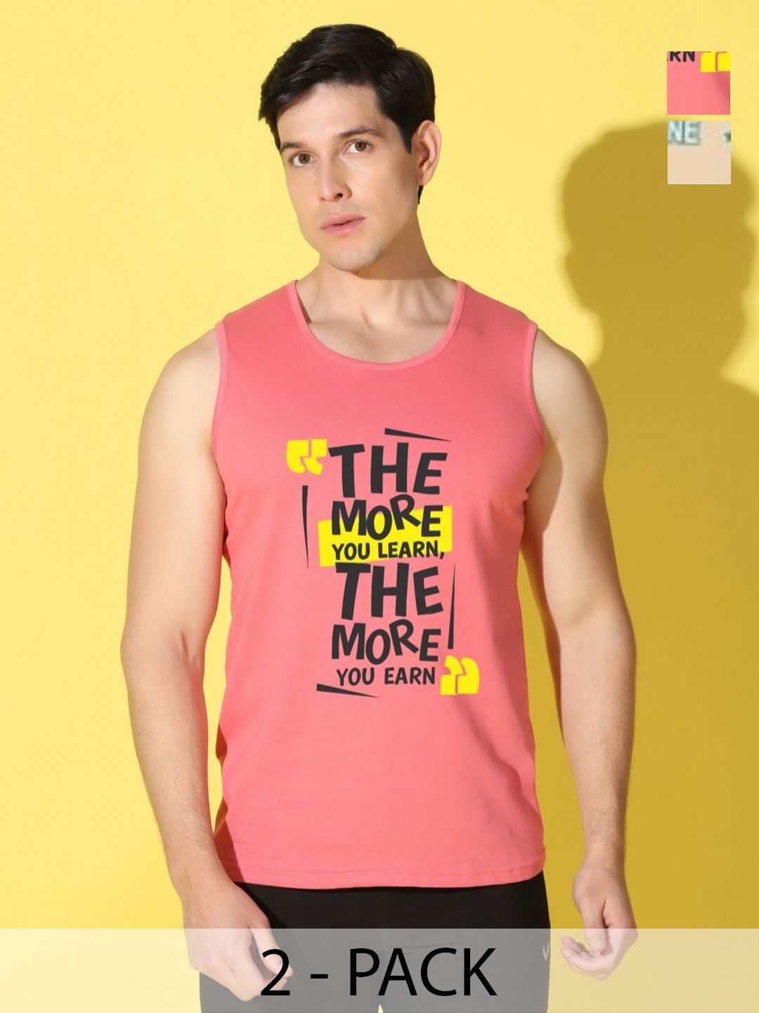 WOOSTRO Men Pack Of 2 Printed Slim Fit T-shirt