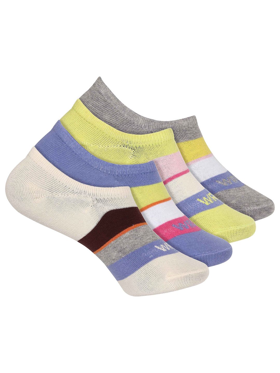 WROGN Pack Of 4 Patterned Shoe Liner Socks
