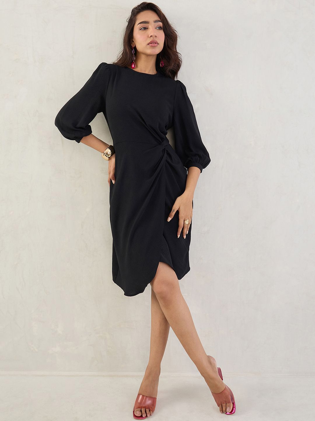 FEMMELLA Puff Sleeve A-Line Dress