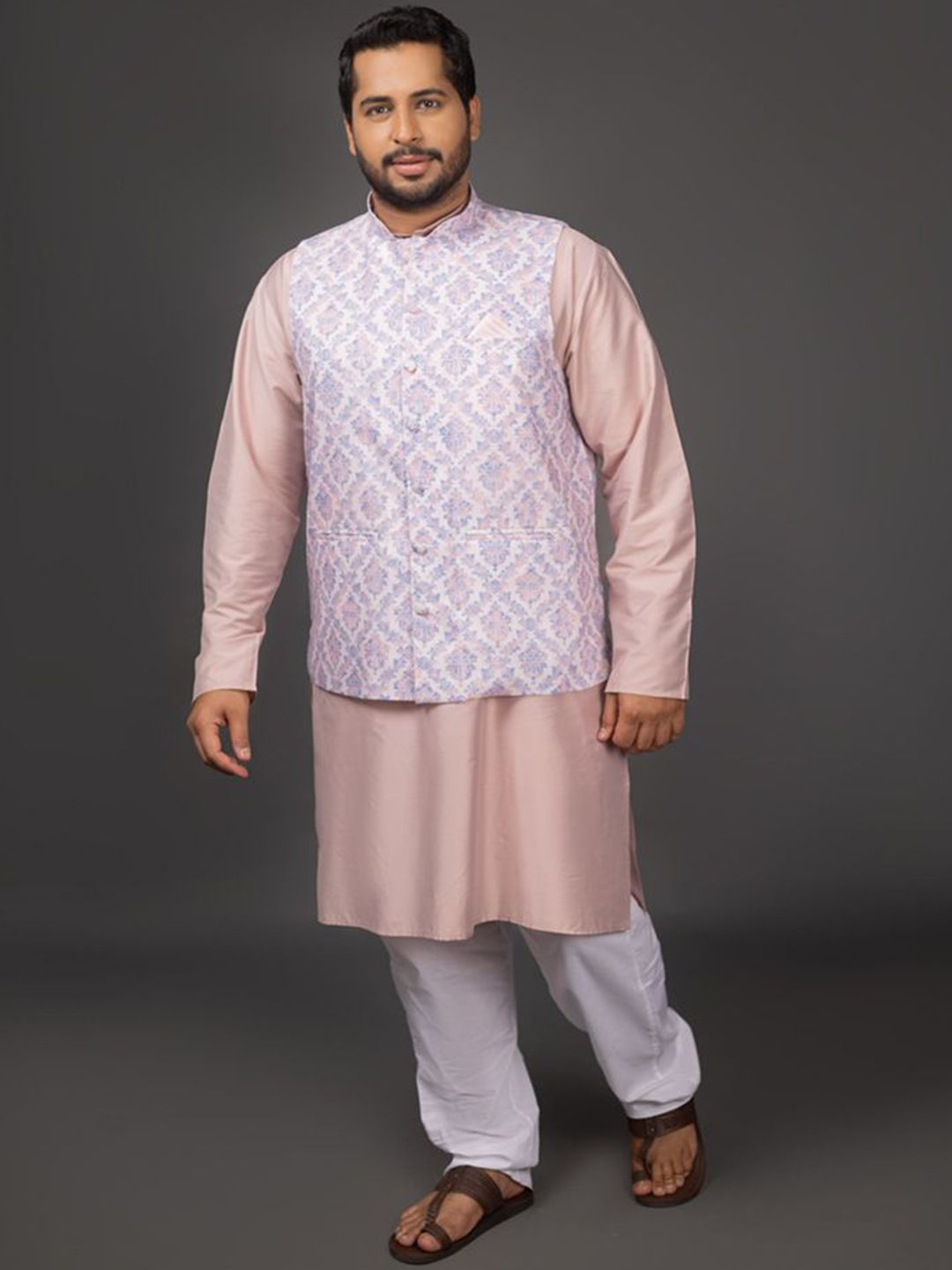 Sizeupp Mandarin Collar Nehru Jacket
