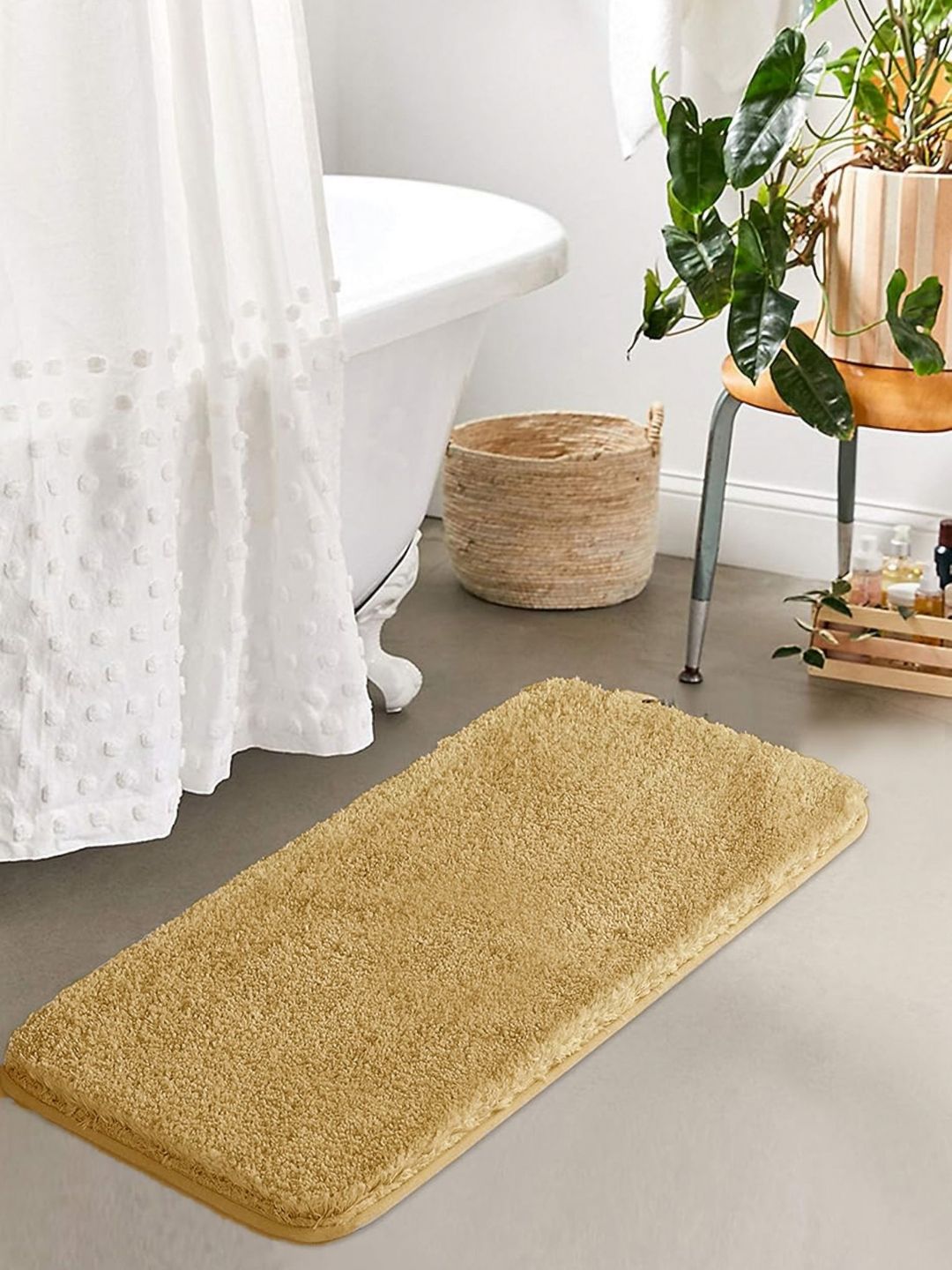 AaHo Decor Yellow 2200 GSM Microfibre Anti-Skid Bath Rugs