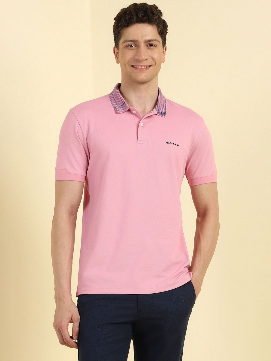 Allen Solly Men Polo Collar Cotton T-shirt