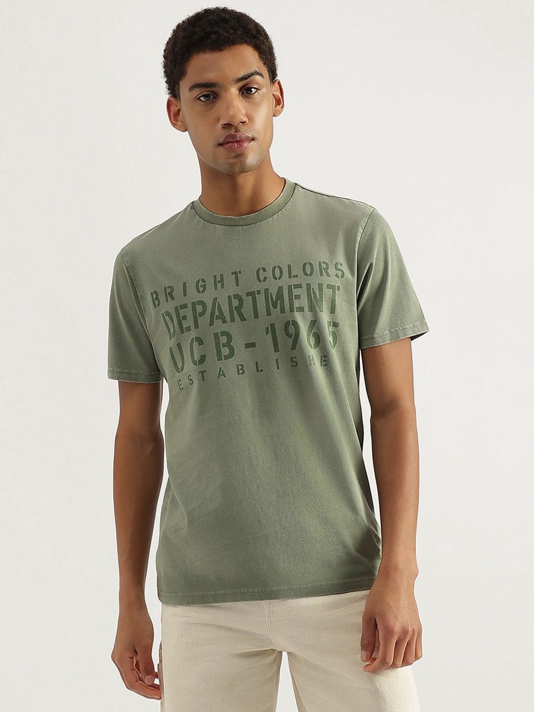United Colors of Benetton Men Typography Printed Slim Fit Pure Cotton T-shirt