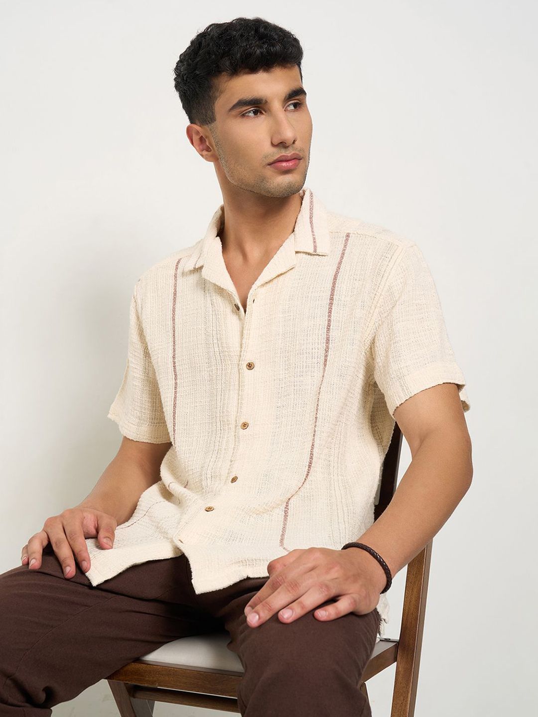 7 Alt by Pantaloons Men Opaque Casual Shirt