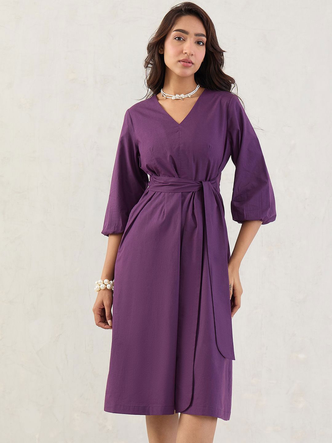 FEMMELLA Women Fit & Flare Midi Dress