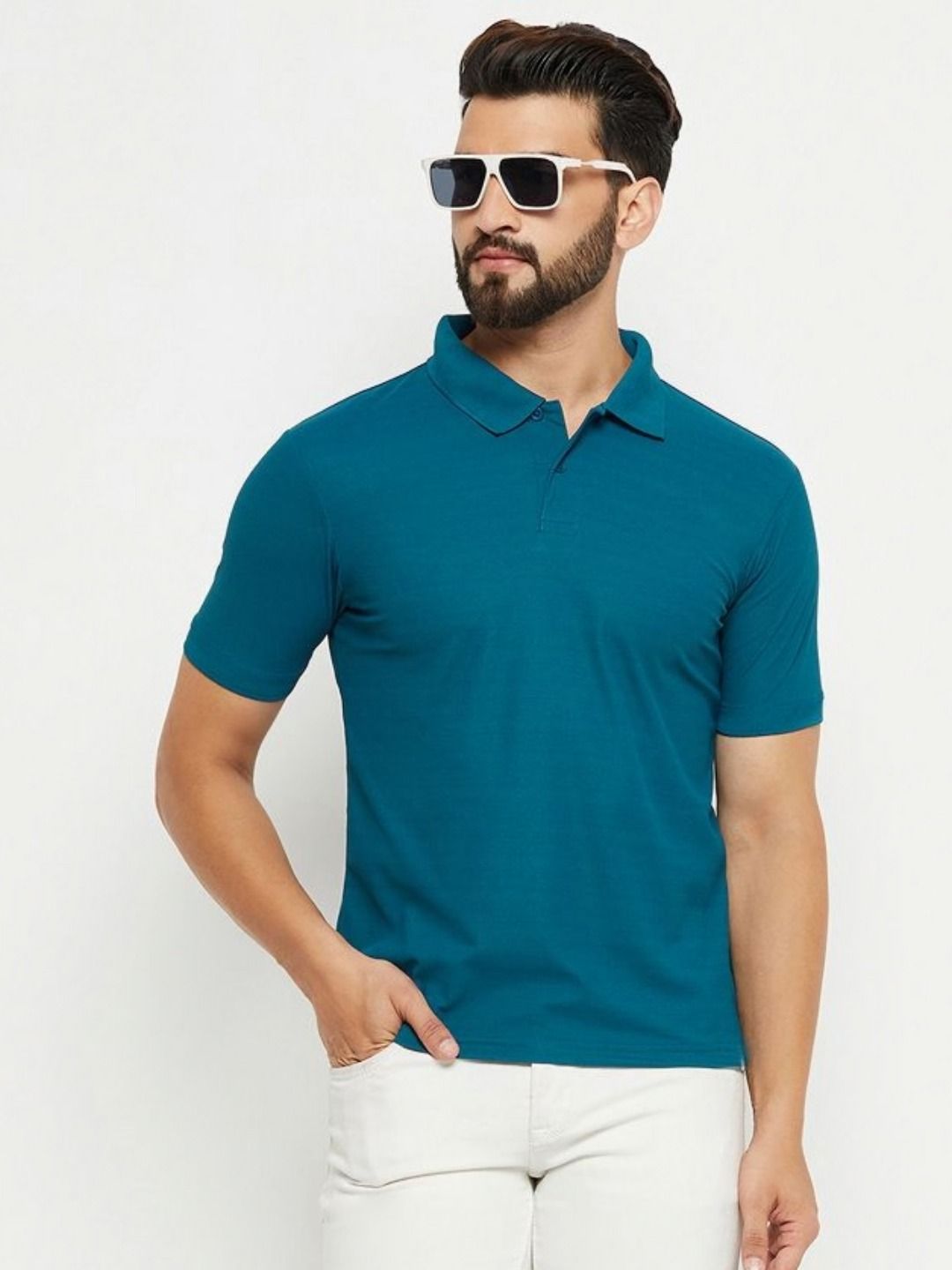 SZN Men Self Design Polo Collar Regular Fit T-shirt