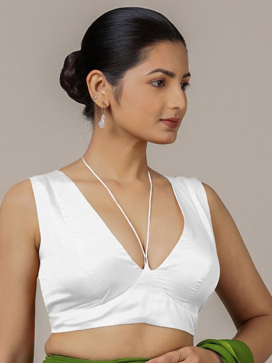 Buy Binks V Neck Sleeveless FlexiFit Saree Blouse - Saree Blouse
