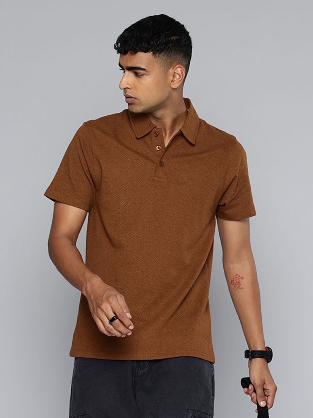Moda Rapido Men Polo Collar Pockets T-shirt