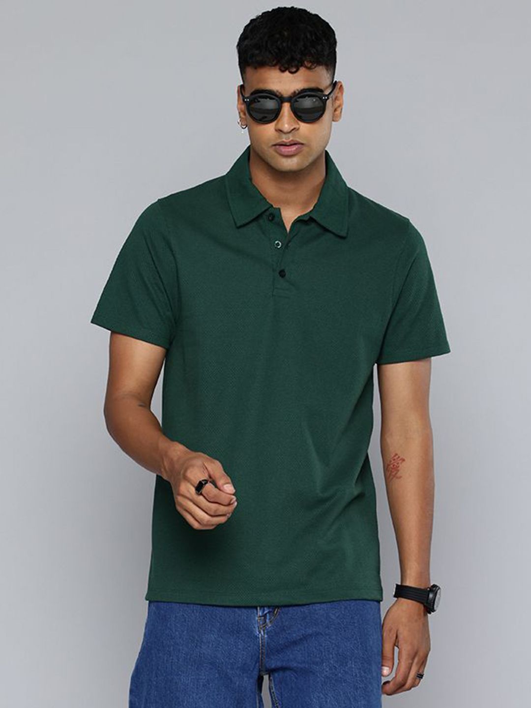 Moda Rapido Men Polo Collar Pockets T-shirt