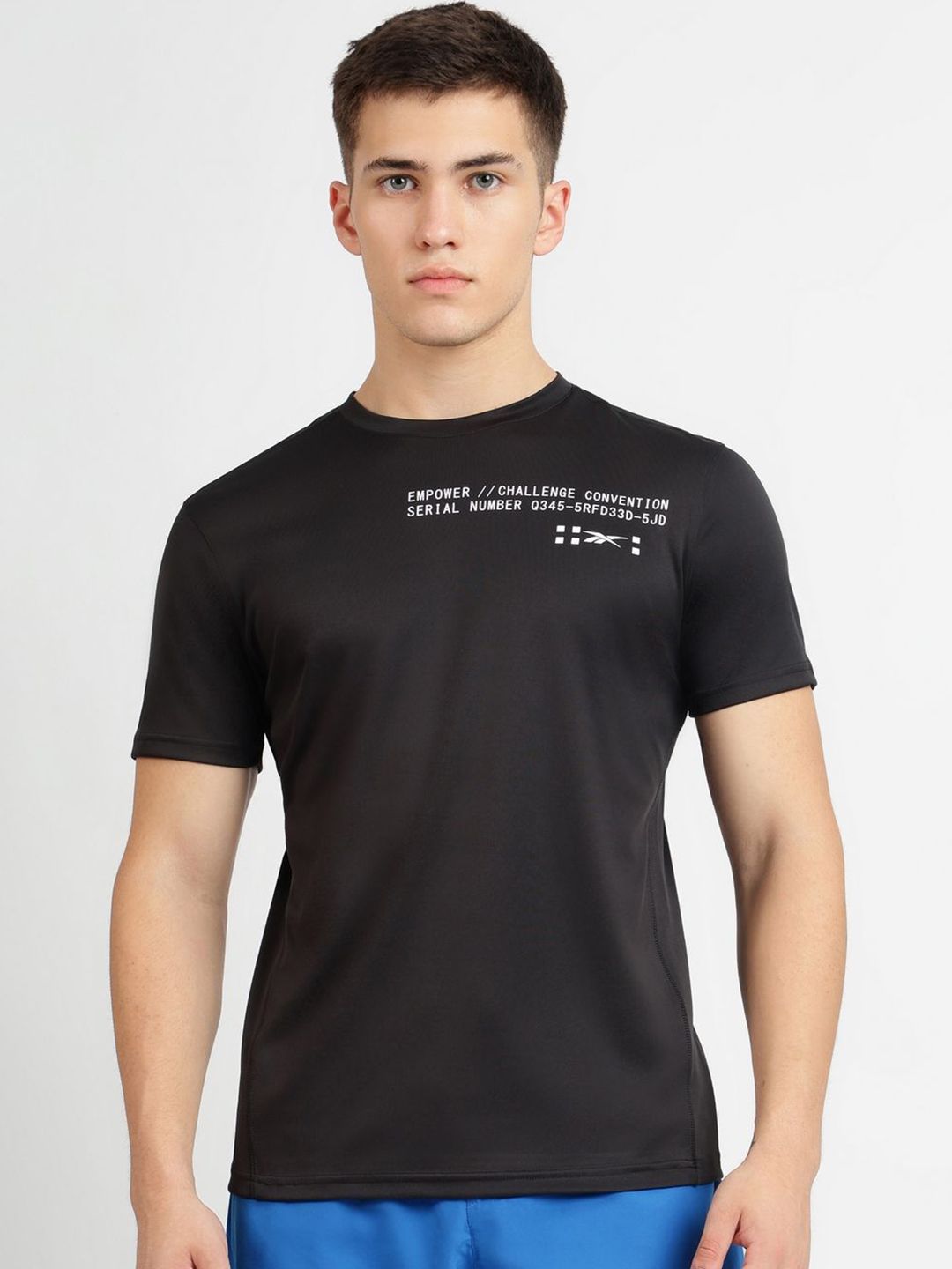 Reebok Men Typography Printed Round Neck T-shirt