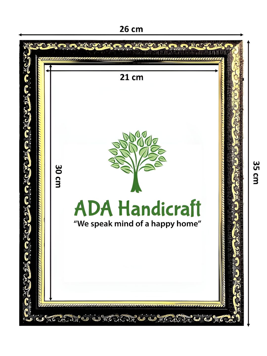 ADA Handicraft ADA Handicraft Black & Yellow Shree Lord Buddha Religious Wooden Wall Art