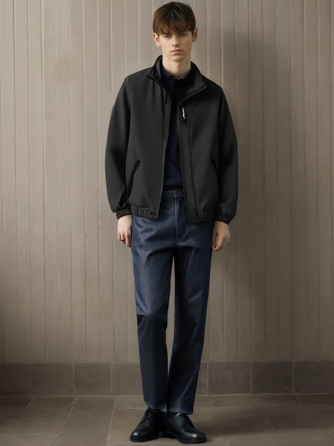 StyleCast x Revolte Men Mock Collar Solid Casual Tailored Jacket