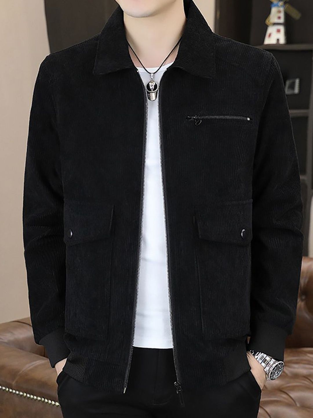 StyleCast x Revolte Men Spread Collar Tailored Jacket