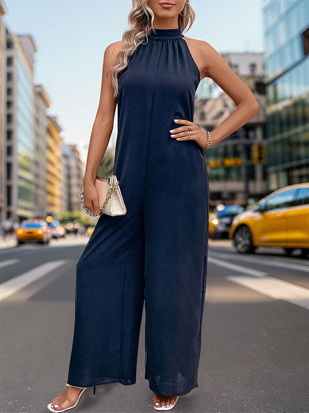 LULU & SKY Halter Neck Basic Jumpsuit