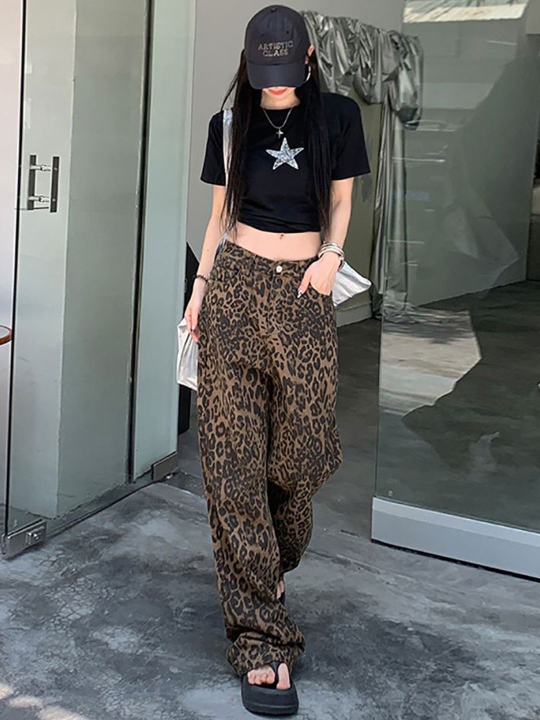 StyleCast x Revolte Women Animal Printed Loose Fit Easy Wash Trousers