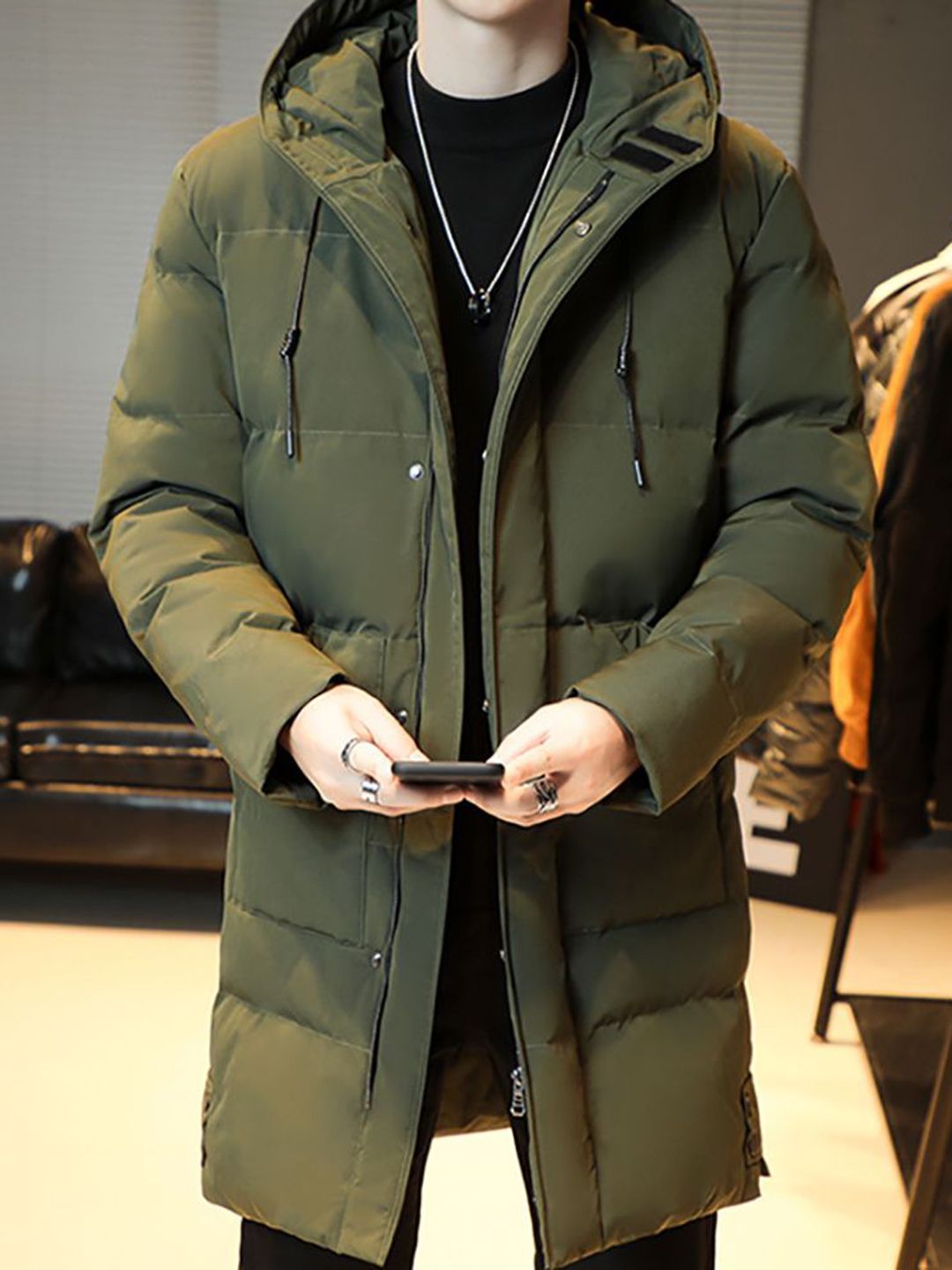 StyleCast x Revolte Men Hooded Longline Puffer Jacket