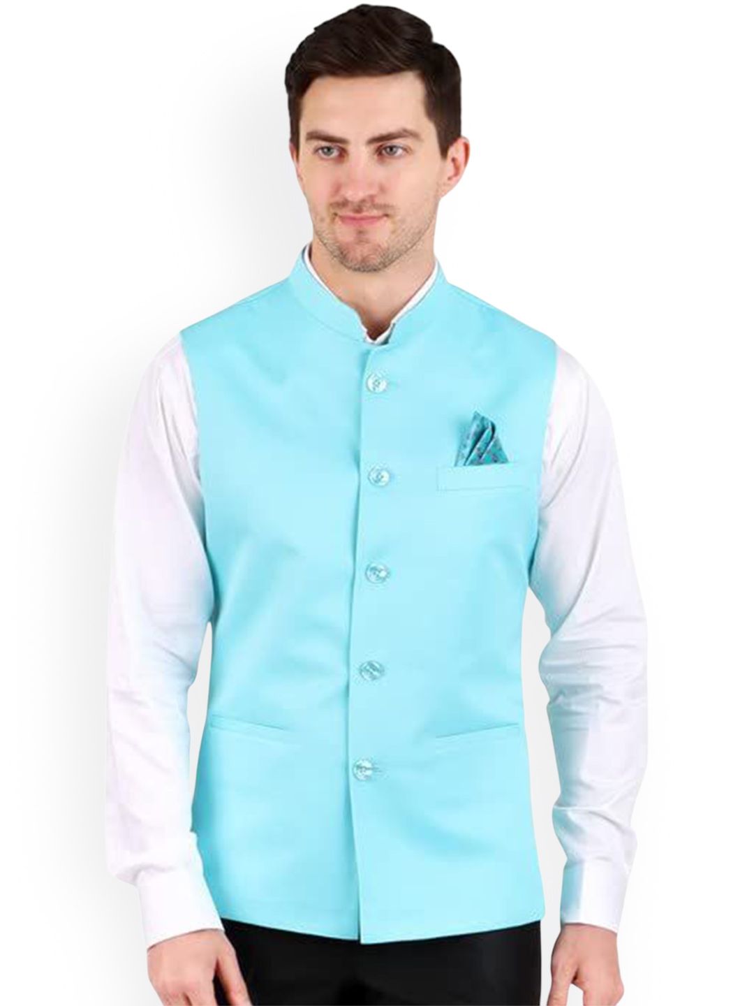 GRACYSHADE Mandarin Collar Cotton Nehru Jacket