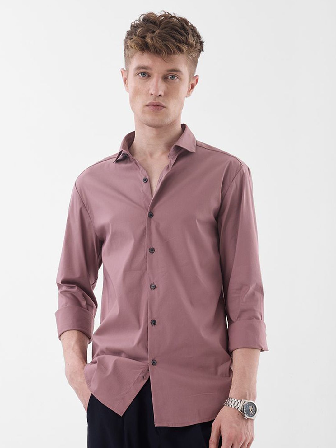 Snitch Men India Slim Fit Solid Spread Collar Casual Shirt Offers & Cashback