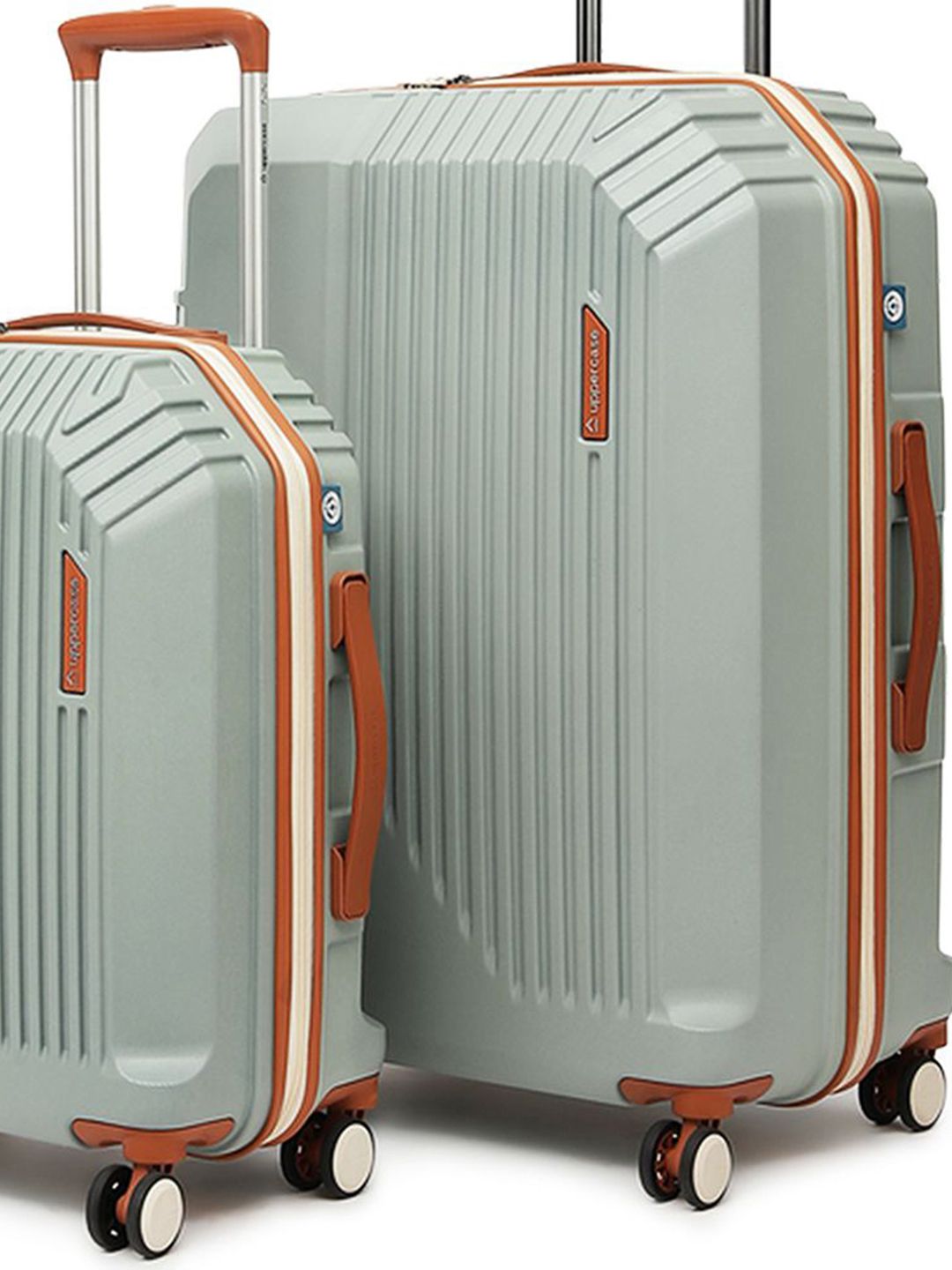 Buy uppercase Set Of 2 Vector Textured Hard-Sided Trolley Bags