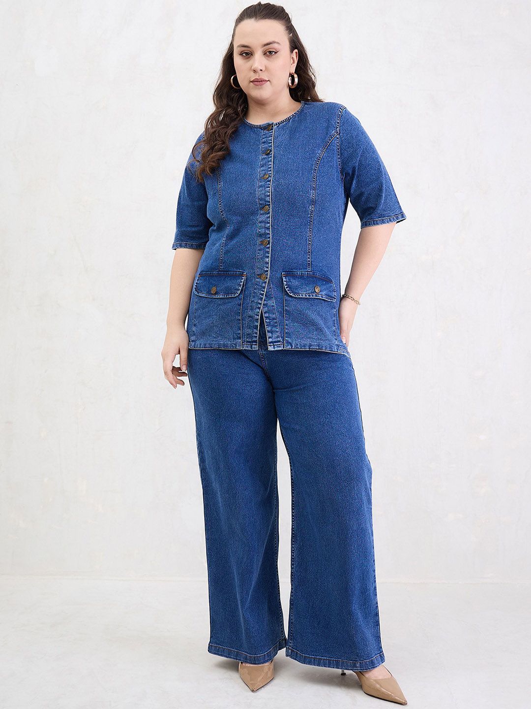 Buy SASSAFRAS Curve Denim Top With Trousers Co-Ords - Co-Ords for