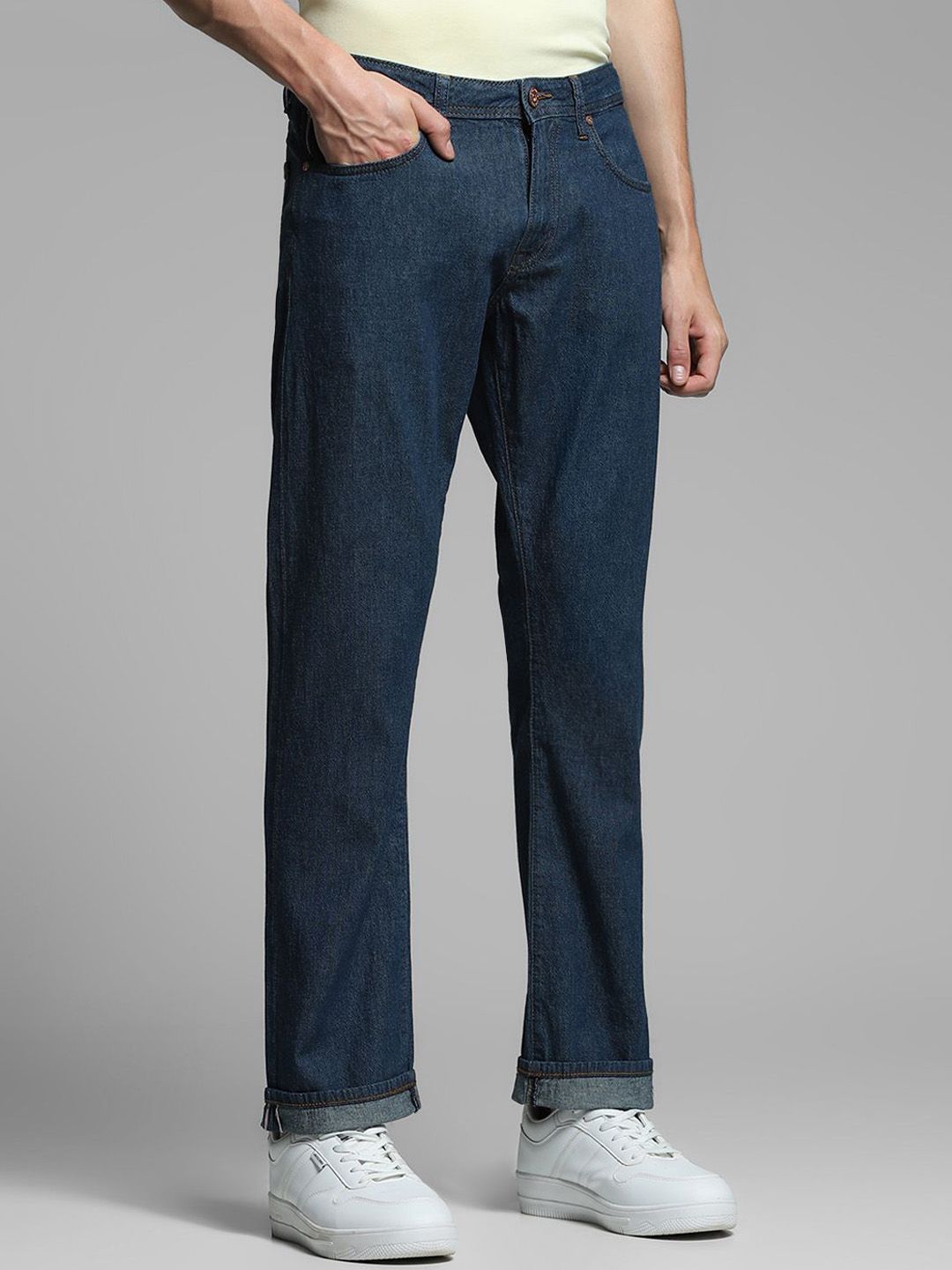 Pure Cotton Regular Fit Low-Rise Stretchable Jeans