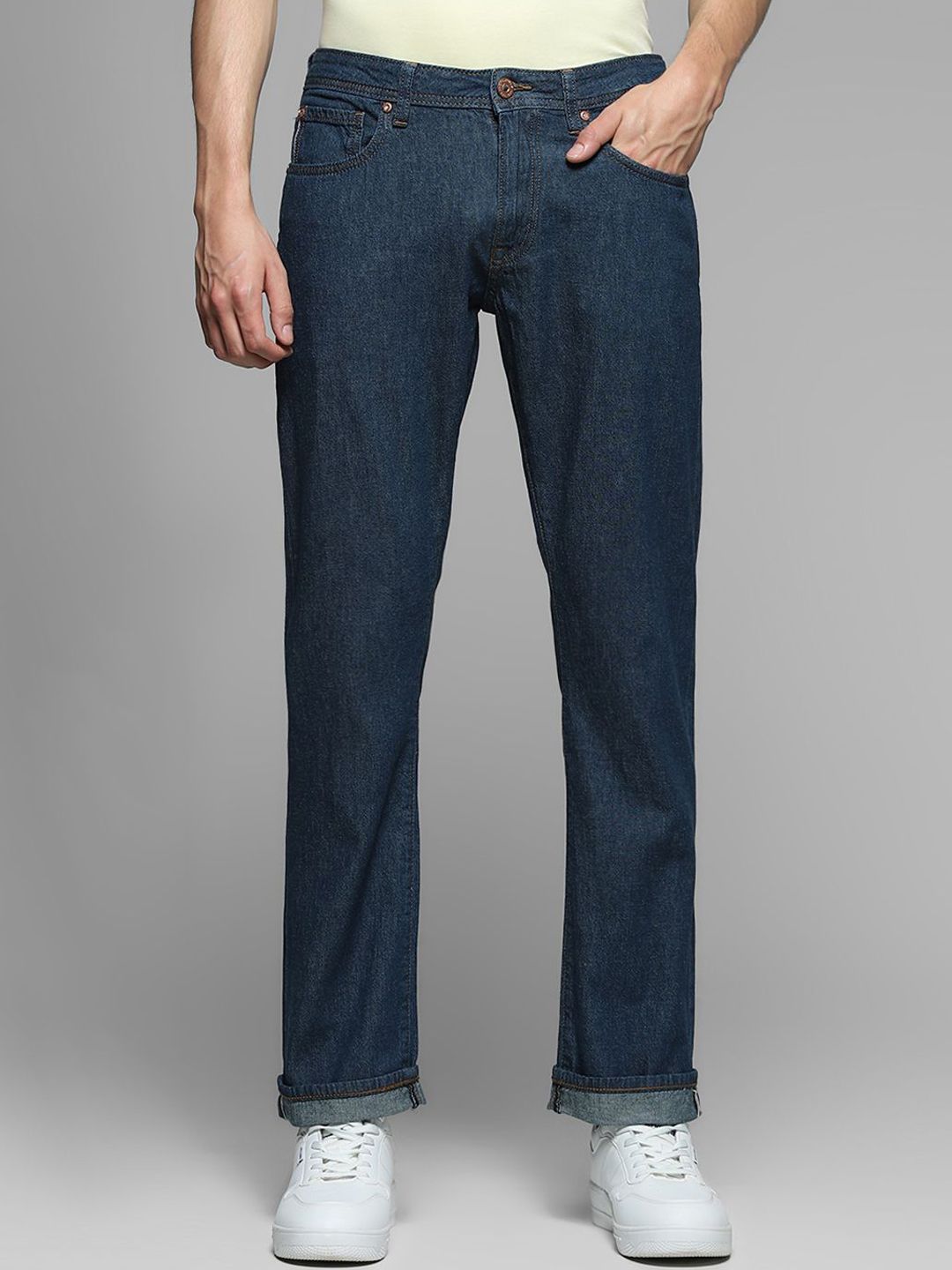 Pure Cotton Regular Fit Low-Rise Stretchable Jeans