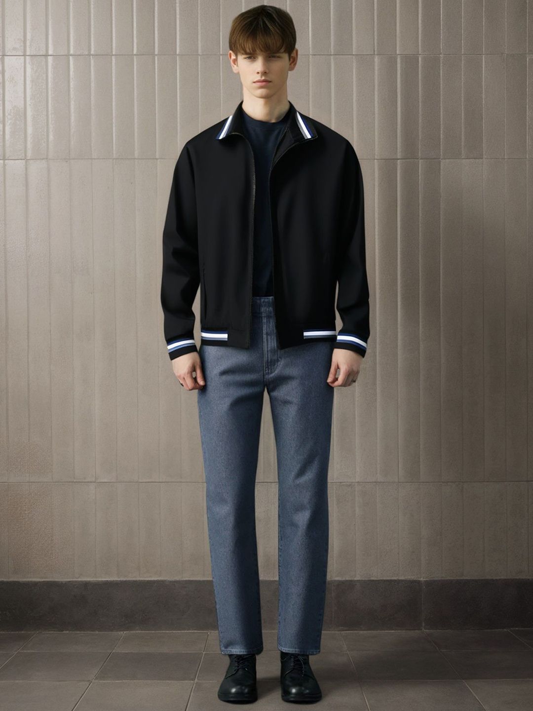 StyleCast x Revolte Mock Collar Solid Casual Tailored Jacket