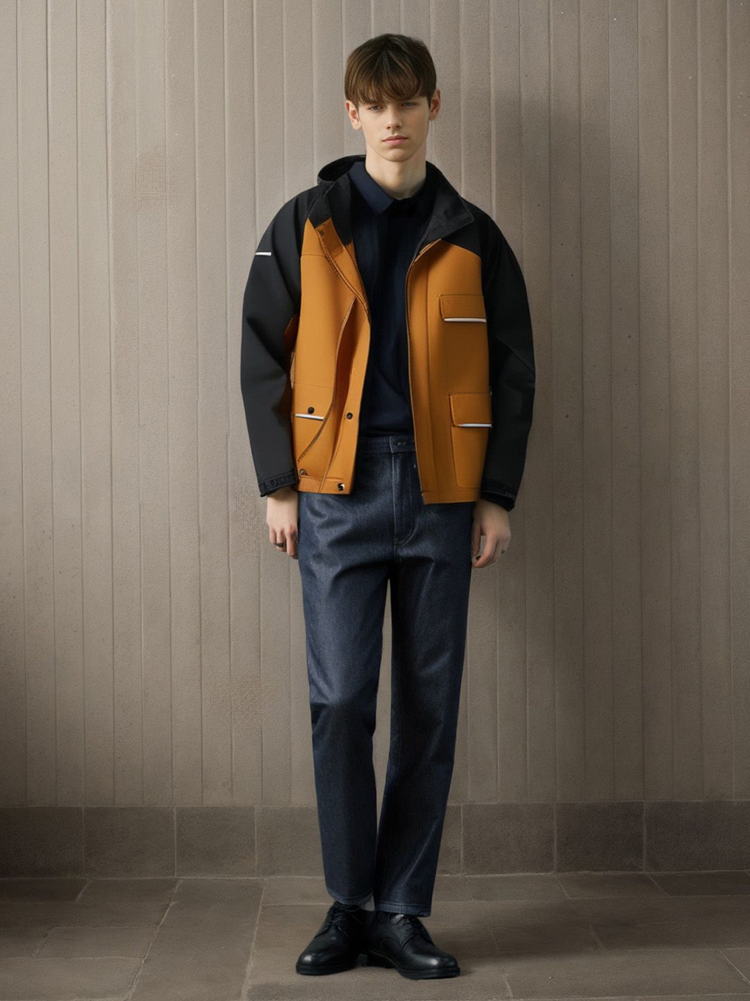 StyleCast x Revolte Men Hooded Colourblocked Casual Bomber Jacket