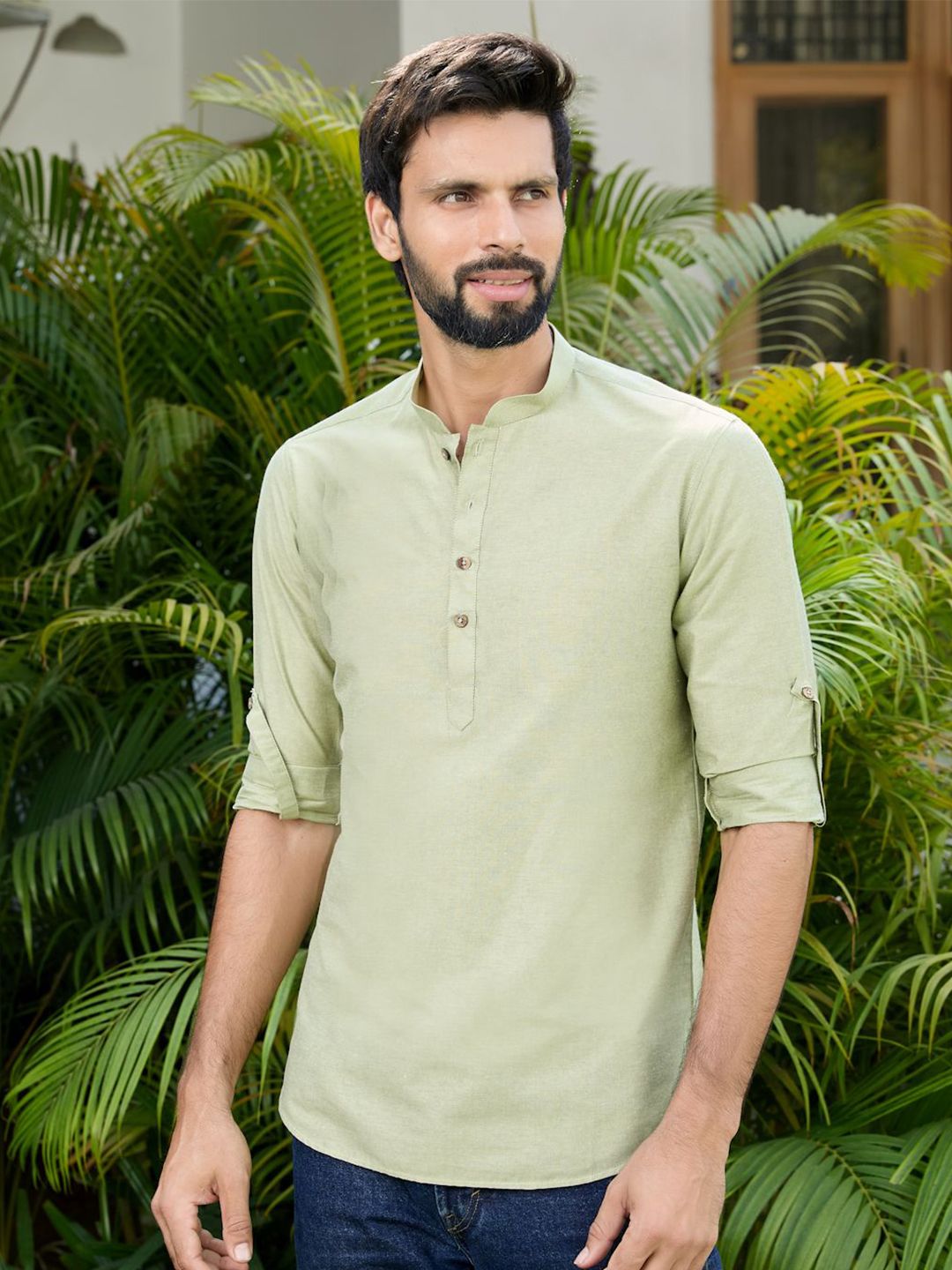 See Designs Men Solid Daily Cotton Straight Kurtas