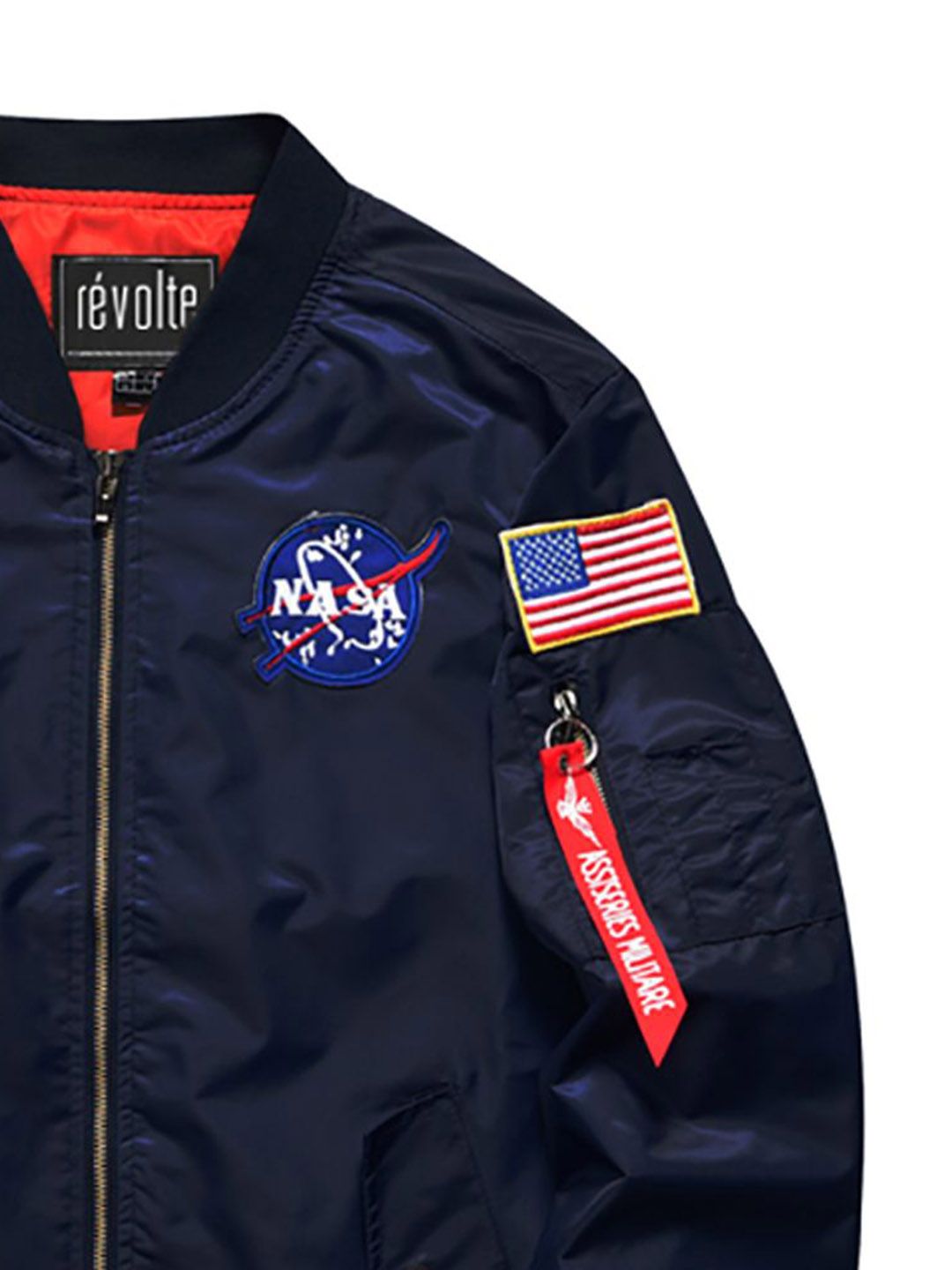 nasa bomber jacket red