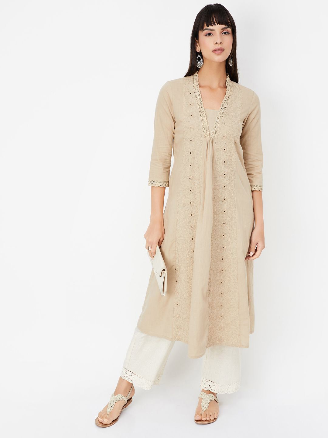 max Women Embroidered Thread Work Kurta
