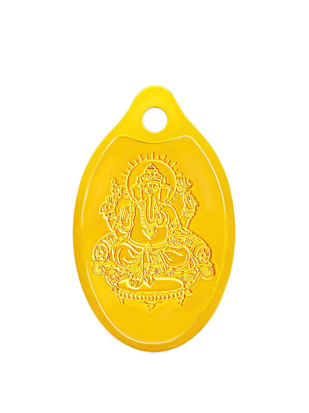 Muthoot Pappachan 24K 999 Gold Oval Ganesha Pendant 1 G