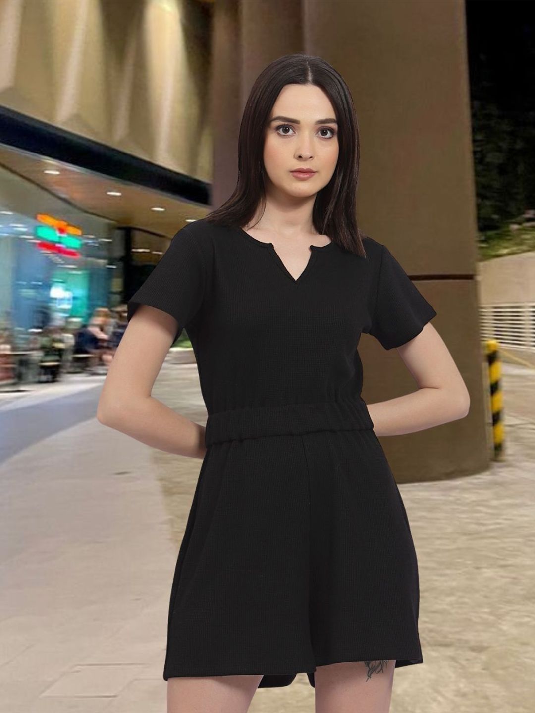 Metronaut Women Solid Short Sleeves Jumpsuit