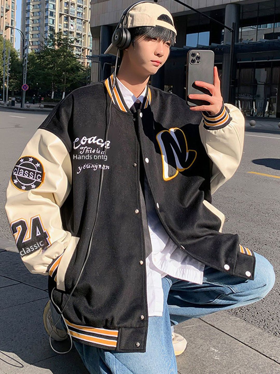 StyleCast Men Typography Regular Bomber Jacket