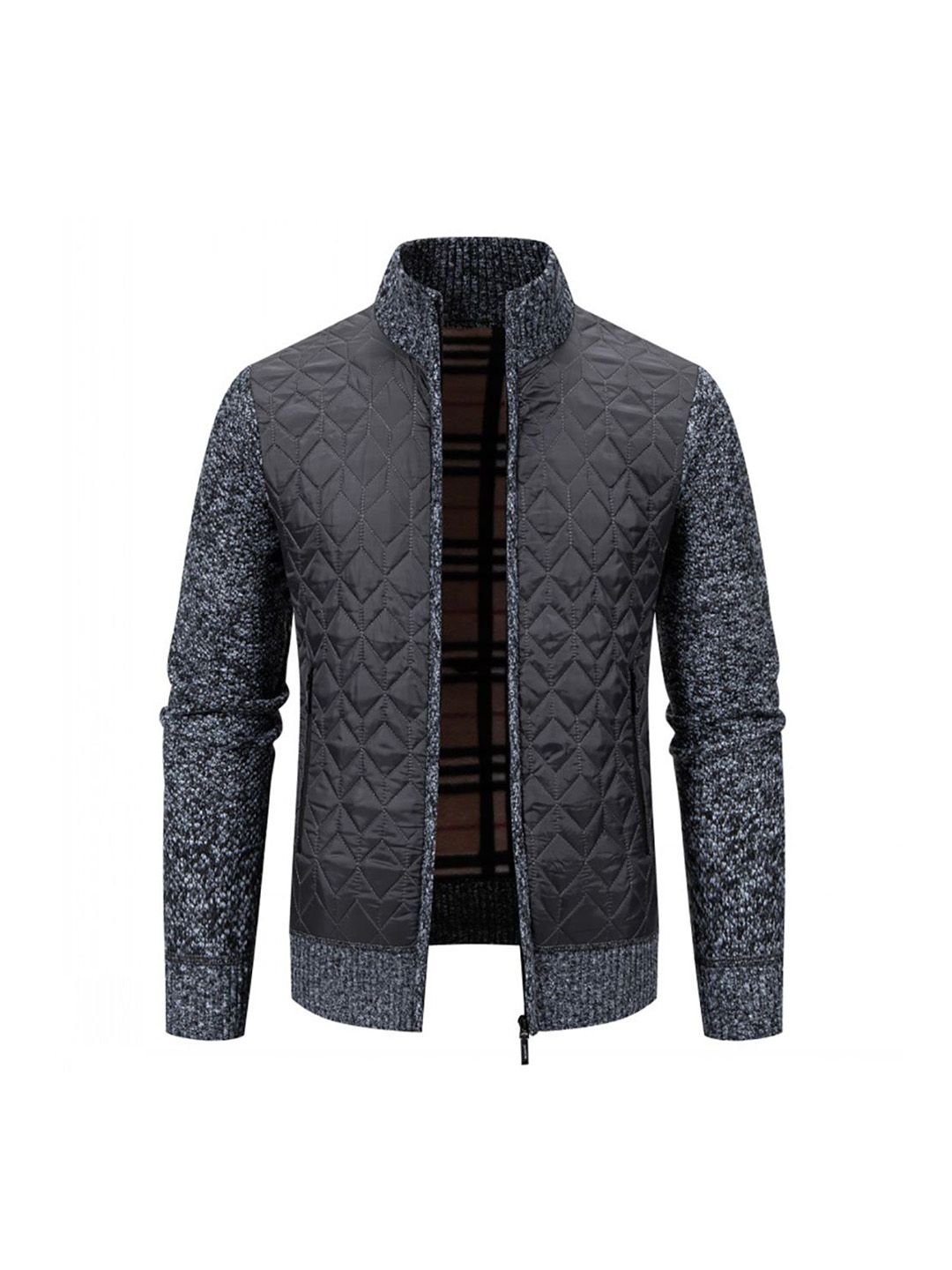 StyleCast x Revolte Men Mock Collar Geometric Casual Jacket