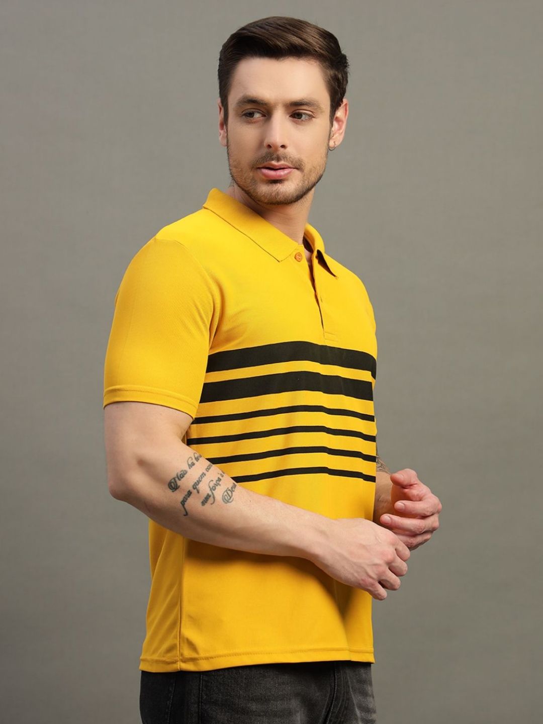 TIMBER HITCH Men Printed Polo Collar T-shirt