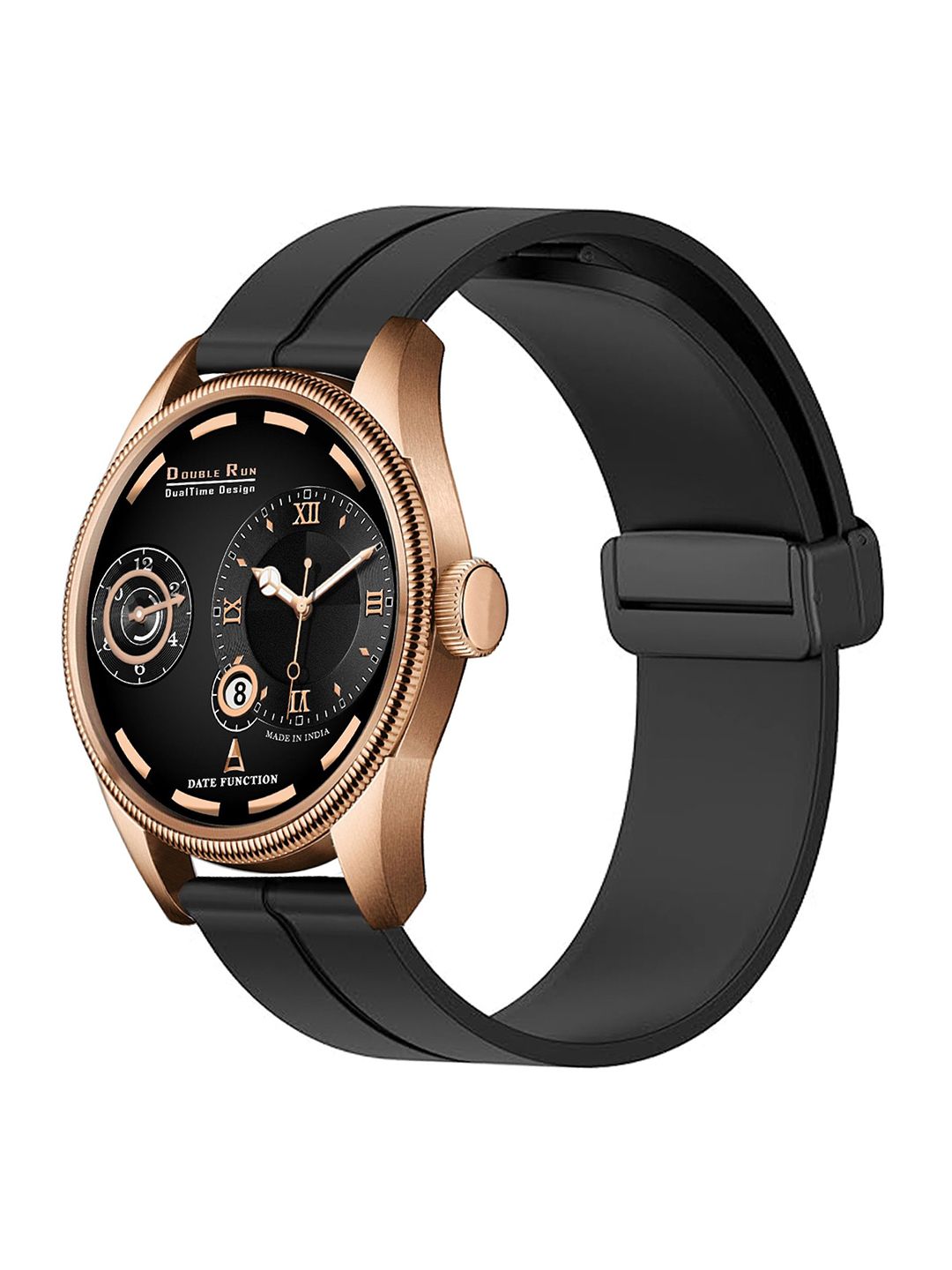DOUBLERUN Unisex Dial & Bracelet Style Straps Analogue Chronograph Watch H05N16034