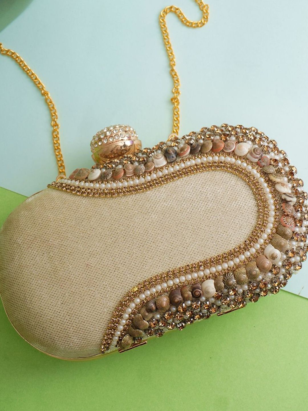 FOR THE BEAUTIFUL YOU Embroidered Box Clutch