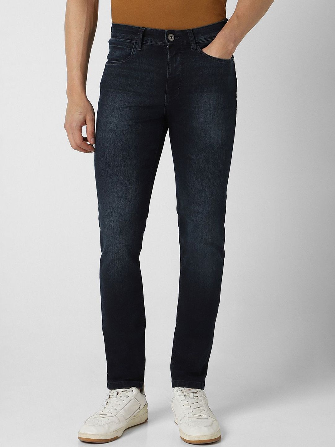 VAN HEUSEN DENIM LABS Men Mid-Rise Slim Fit Clean Look Light Fade Jeans