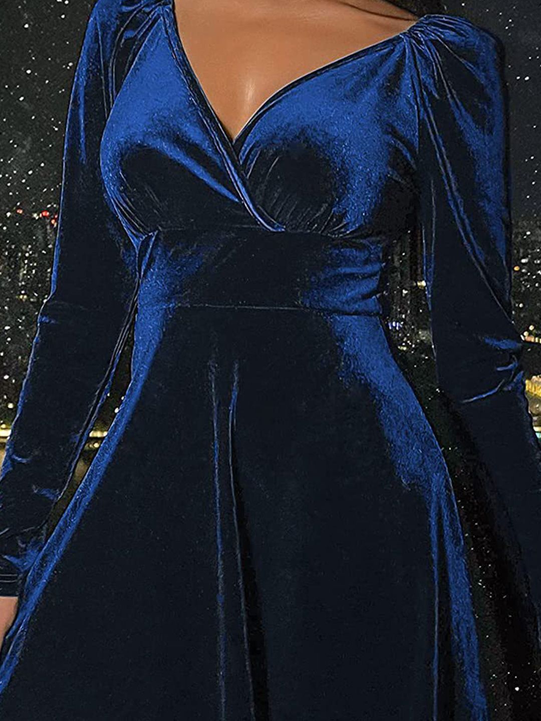 blue velvet wrap dress Blue Velvet Wrap Dress + Beaded Bag